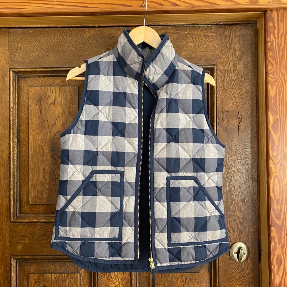 J Crew Blue Plaid Vest